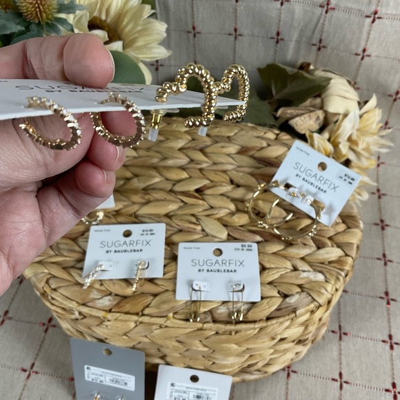 Sugarfix by Baublebar Earrings Bundle 10 Total Hearts Pearls Butterflies New - Picture 8 of 10